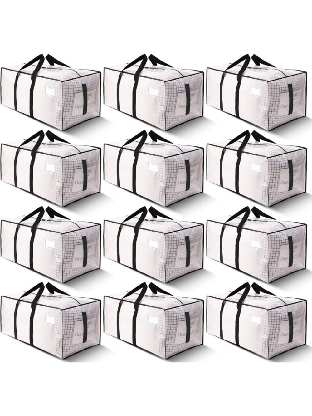 Heavy-Duty Moving Bags 200lbs Capacity - Water-Resistant Totes with Zipper